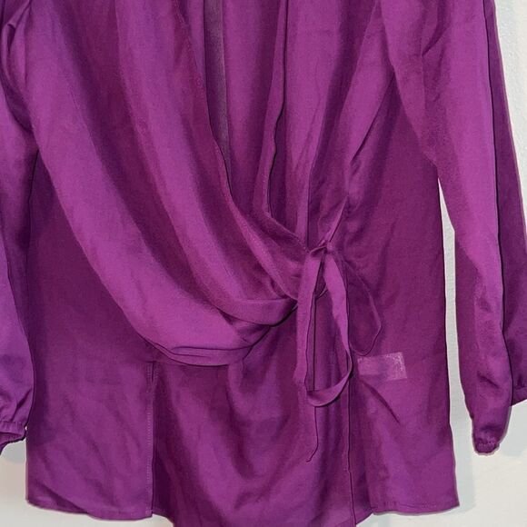 Venus wrap style semi sheer blouse size 14 - Picture 3 of 9